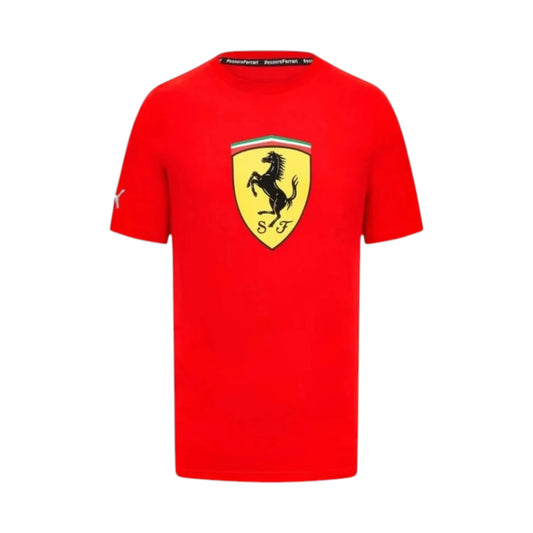 Ferrari Shield F1 Racing T-Shirt in red with iconic Ferrari Shield logo and premium motorsport styling