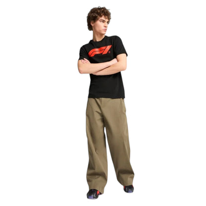 Formula 1 2026 Essentials Men's T-Shirt in black featuring a bold red F1 logo on the chest