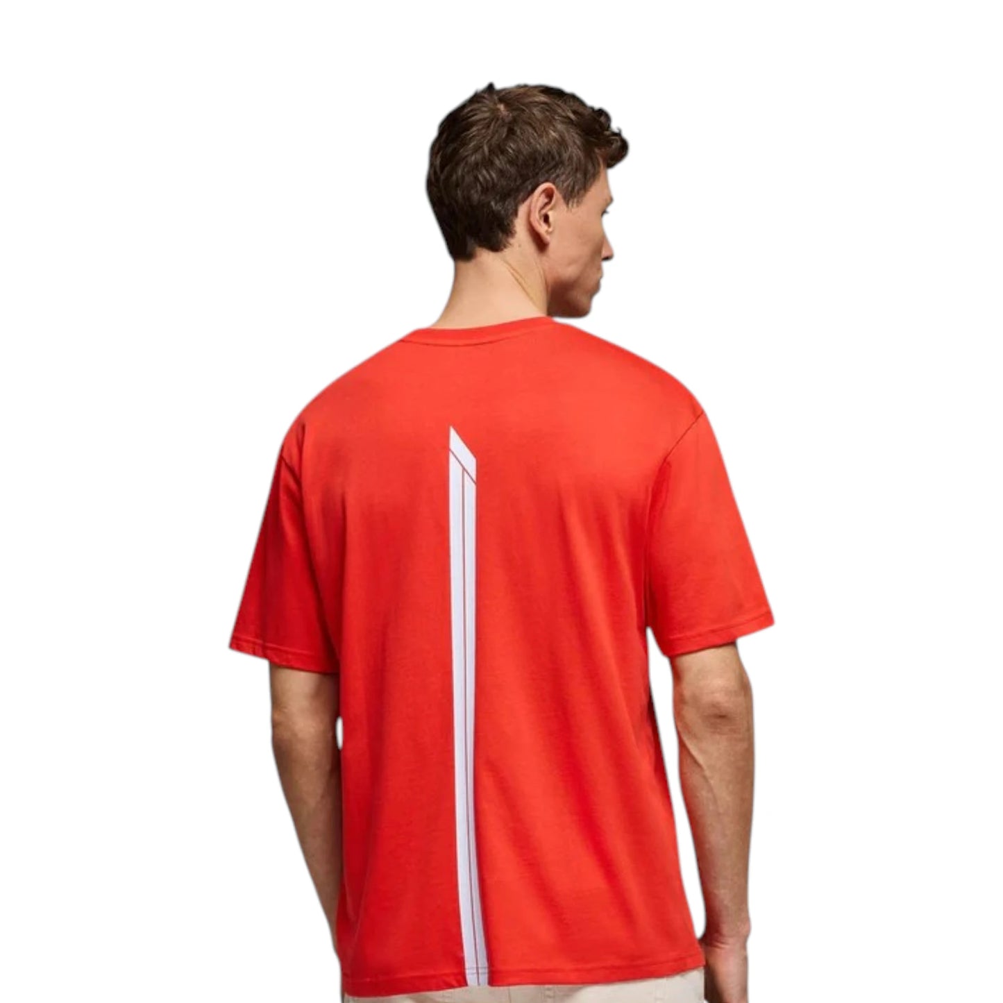 Formula 1 2026 Essentials T-Shirt in red featuring a minimalist white F1 logo on the chest