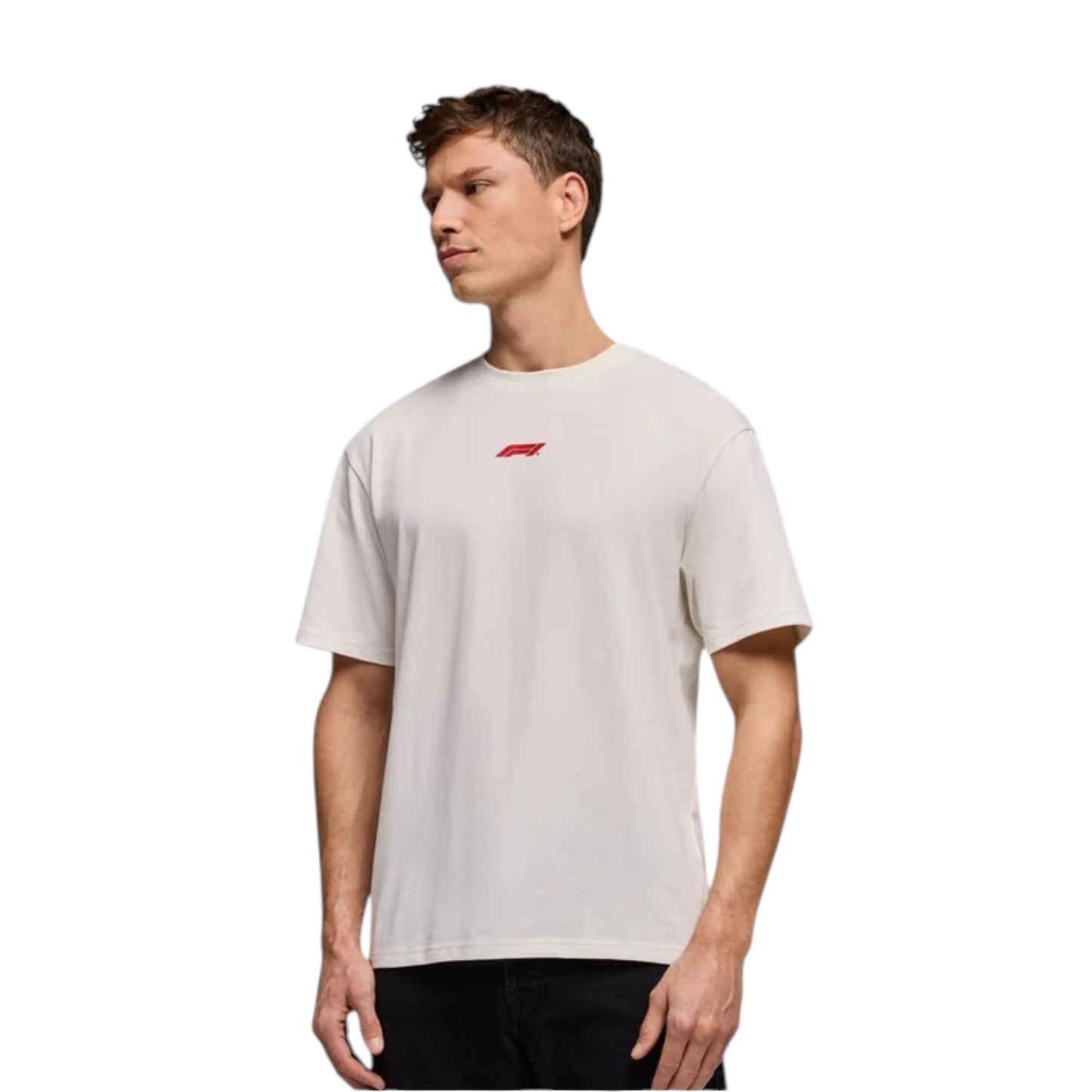 Formula 1 2026 Essentials T-Shirt in white featuring a minimalist white F1 logo on the chest