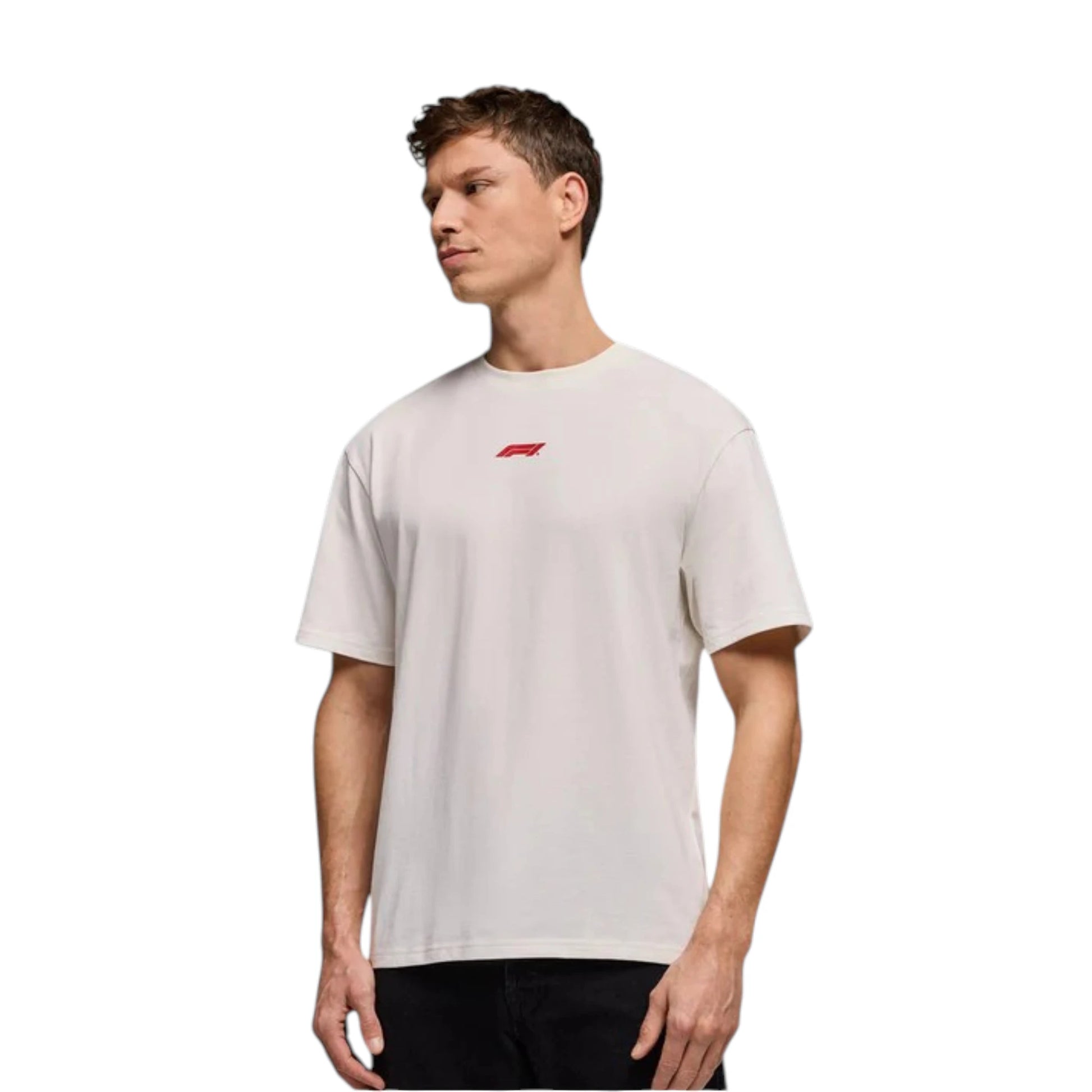 Formula 1 2026 Essentials T-Shirt in white featuring a minimalist white F1 logo on the chest