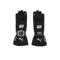 George Russell 2023 Mercedes-AMG Petronas F1 racing gloves with team branding and sponsor logos
