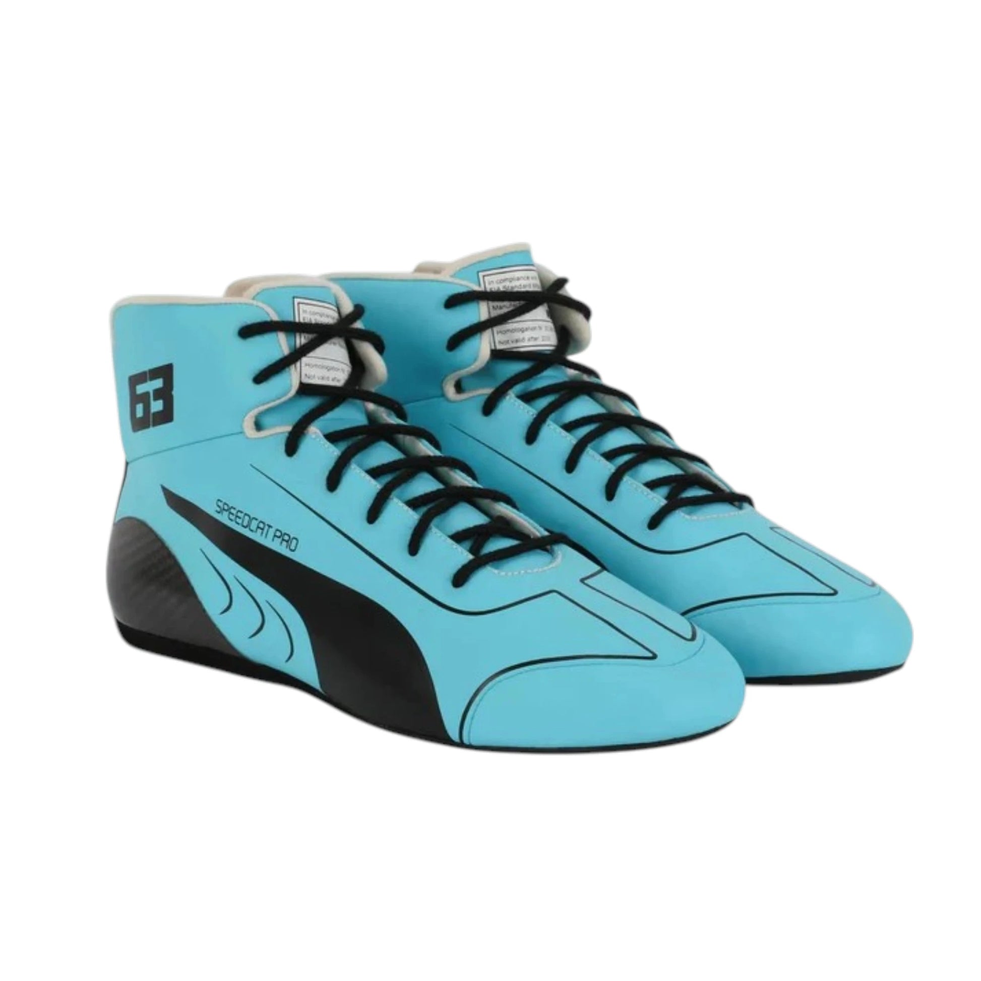George Russell 2024 Mercedes-AMG Petronas F1 racing shoes featuring Mercedes-AMG styling and motorsport detailing