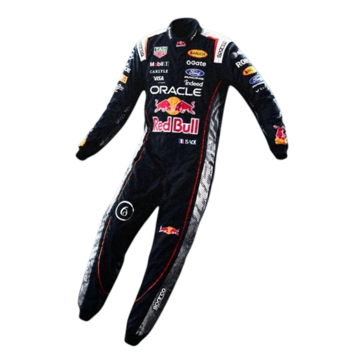 Isack Hadjar 2026 Red Bull Dutch GP F1 Suit in navy with Red Bull team graphics
