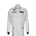 Jenson Button 2015 McLaren F1 race suit in white with McLaren Honda branding and sponsor logos

