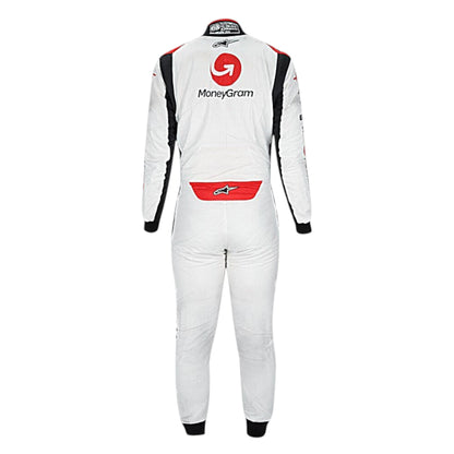 Kevin Magnussen 2023 Haas F1 race suit in black with white panels and red detailing