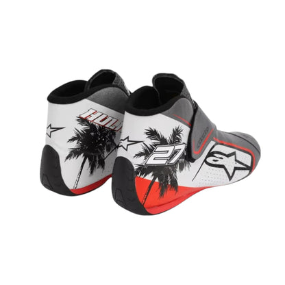 Kevin Magnussen 2023 Haas Miami GP F1 racing shoes featuring Haas inspired styling and Miami Grand Prix detailing