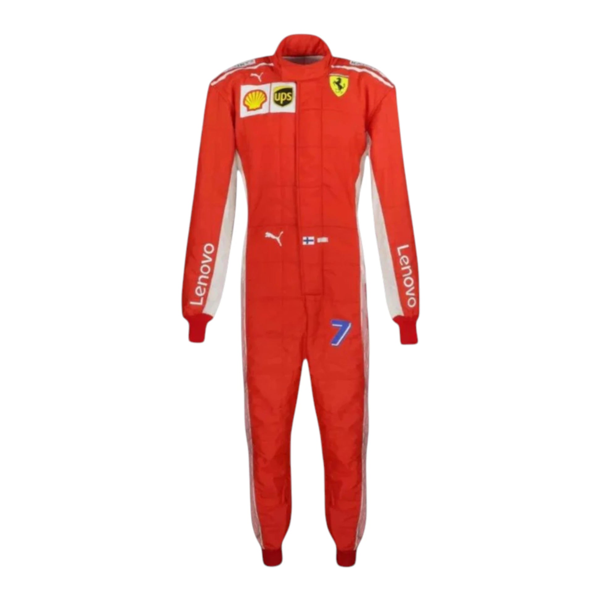 Kimi Raikkonen 2018 Ferrari F1 Racing Suit in red with authentic Ferrari sponsor logos and premium motorsport detailing