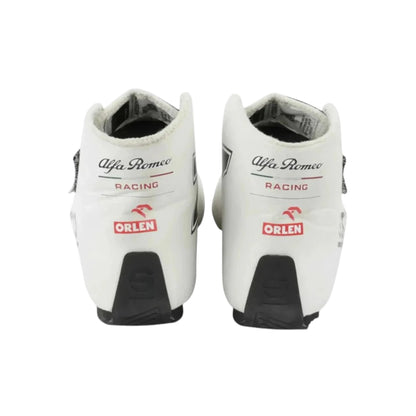Kimi Räikkönen 2021 Alfa Romeo F1 racing shoes featuring Alfa Romeo inspired styling and motorsport detailing