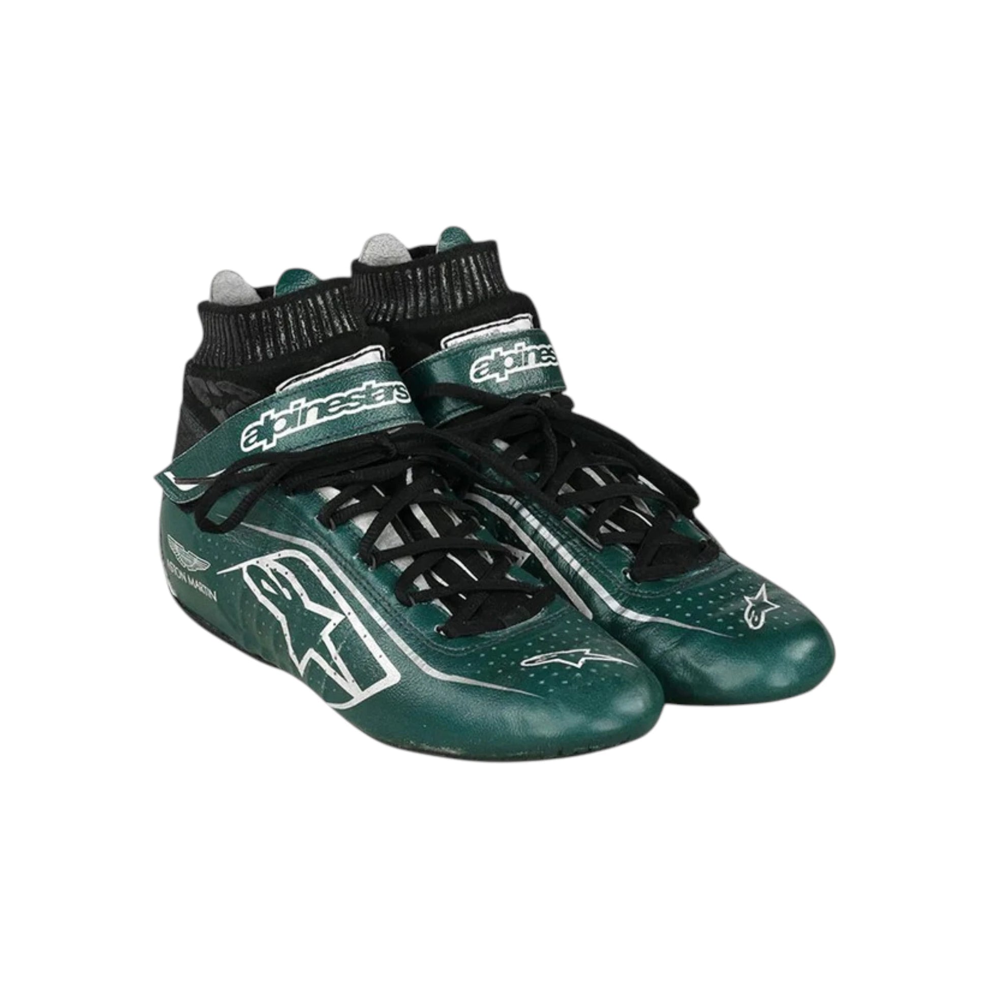Lance Stroll 2021 Aston Martin F1 racing shoes featuring Aston Martin inspired styling and motorsport detailing