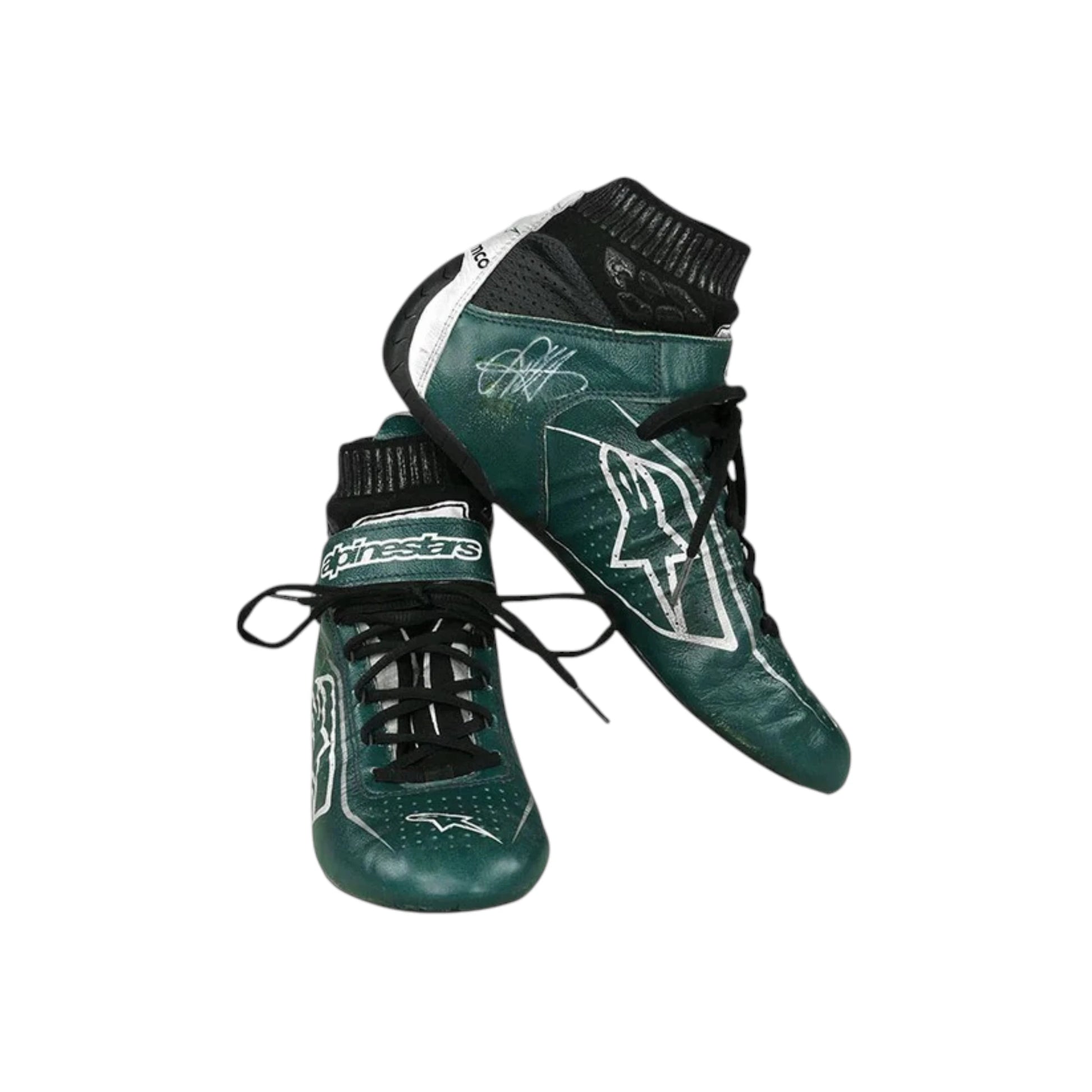 Lance Stroll 2021 Aston Martin F1 racing shoes featuring Aston Martin inspired styling and motorsport detailing