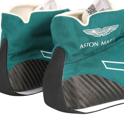 Lance Stroll 2022 Aston Martin Dutch GP F1 racing shoes featuring green Aston Martin branding and Dutch Grand Prix detailing