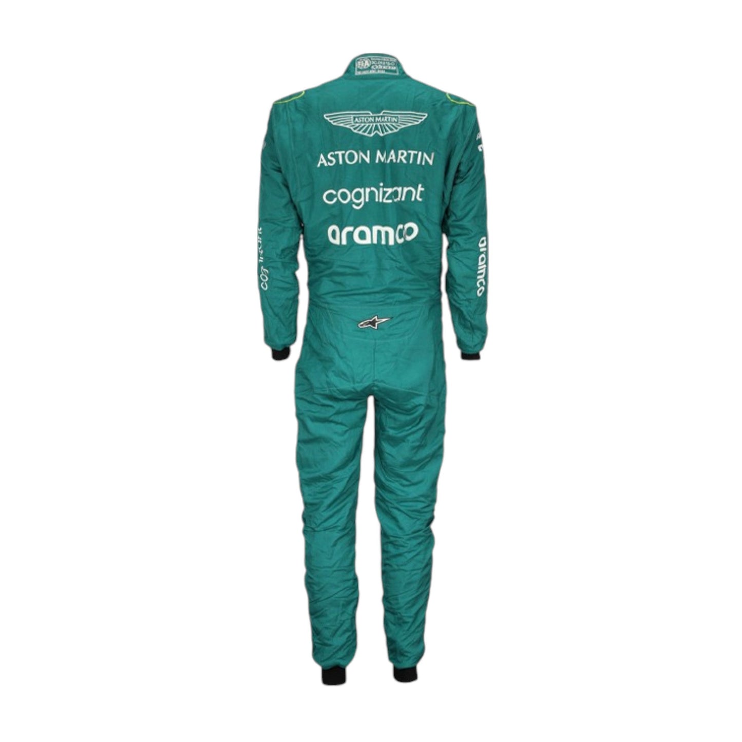 Lance Stroll 2022 Aston Martin F1 race suit in green with sponsor branding