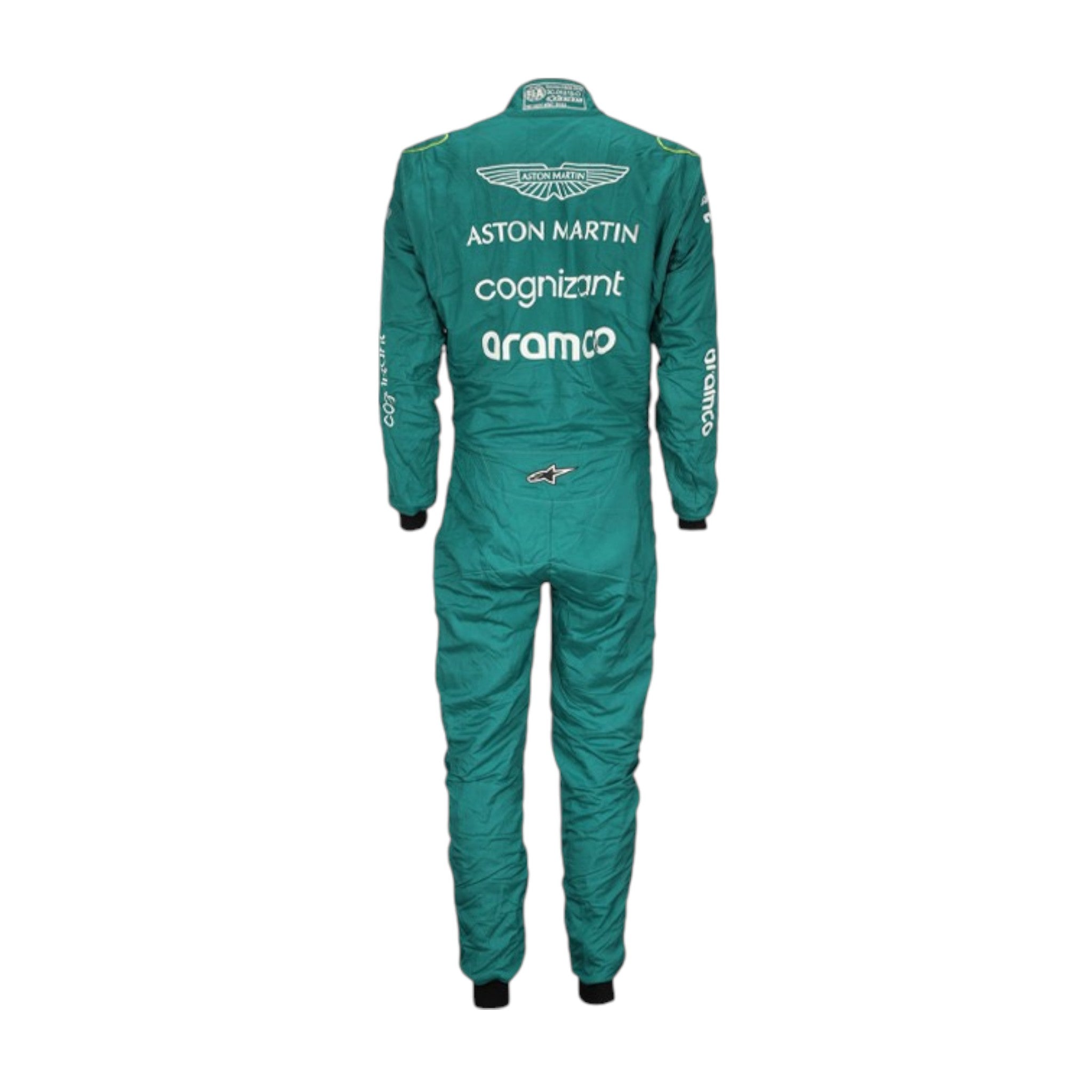 Lance Stroll 2022 Aston Martin F1 race suit in green with sponsor branding