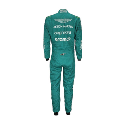Lance Stroll 2022 Aston Martin F1 race suit in green with sponsor branding