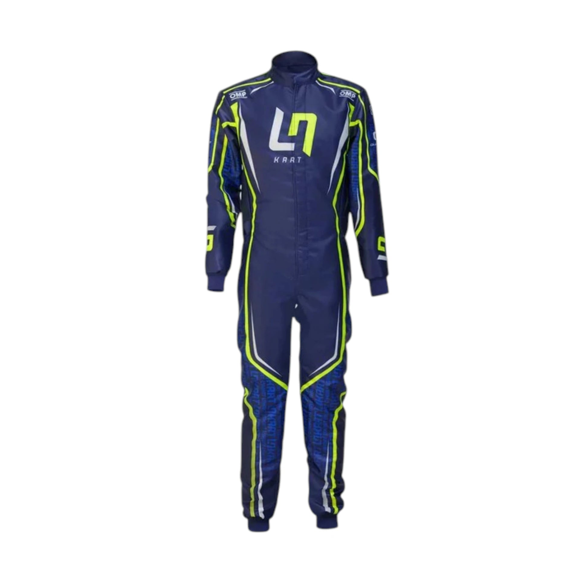 Lando Norris 2022 LN OMP Go Kart Racing Suit featuring LN inspired karting graphics and professional motorsport detailing