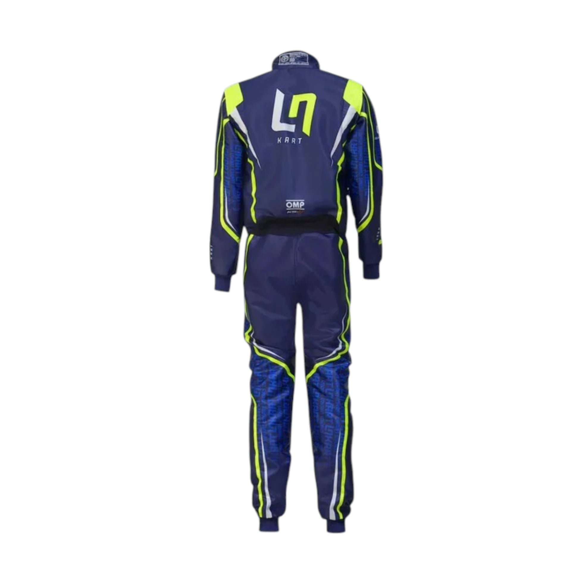 Lando Norris 2022 LN OMP Go Kart Racing Suit featuring LN inspired karting graphics and professional motorsport detailing