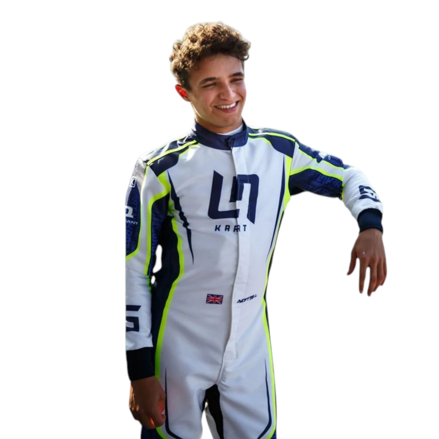 Lando Norris 2022 LN OMP Go Kart Racing Suit Overall featuring LN inspired karting graphics and professional racing design