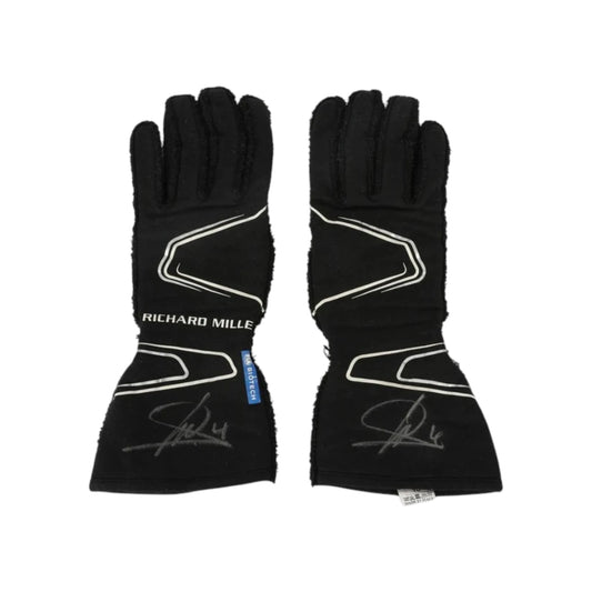 Lando Norris 2023 McLaren F1 Racing Gloves in black with McLaren sponsor logos and premium motorsport detailing