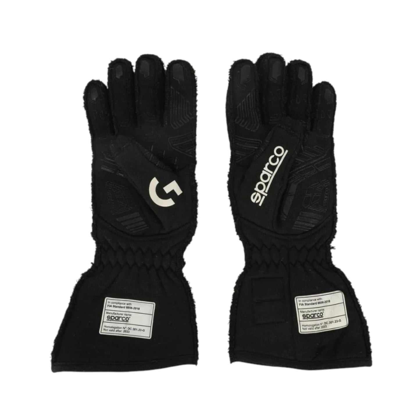 Lando Norris 2023 McLaren F1 Racing Gloves in black with McLaren sponsor logos and premium motorsport detailing