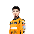 Lando Norris 2024 McLaren F1 race suit in papaya orange with black panels and sponsor detailing