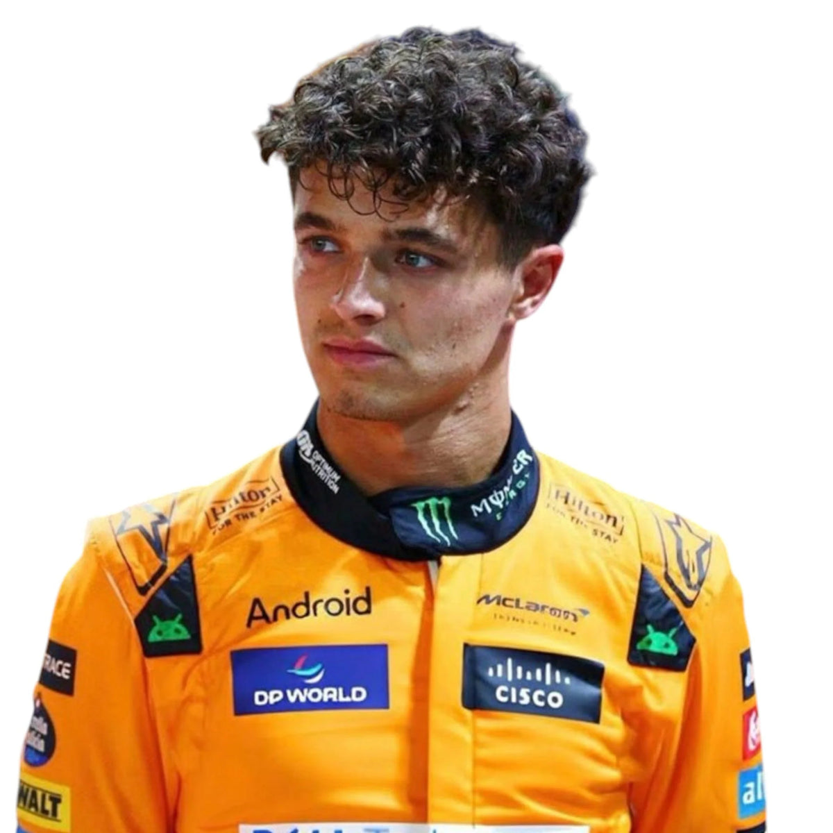 Lando Norris 2024 McLaren Singapore GP F1 race suit replica with papaya and special edition design