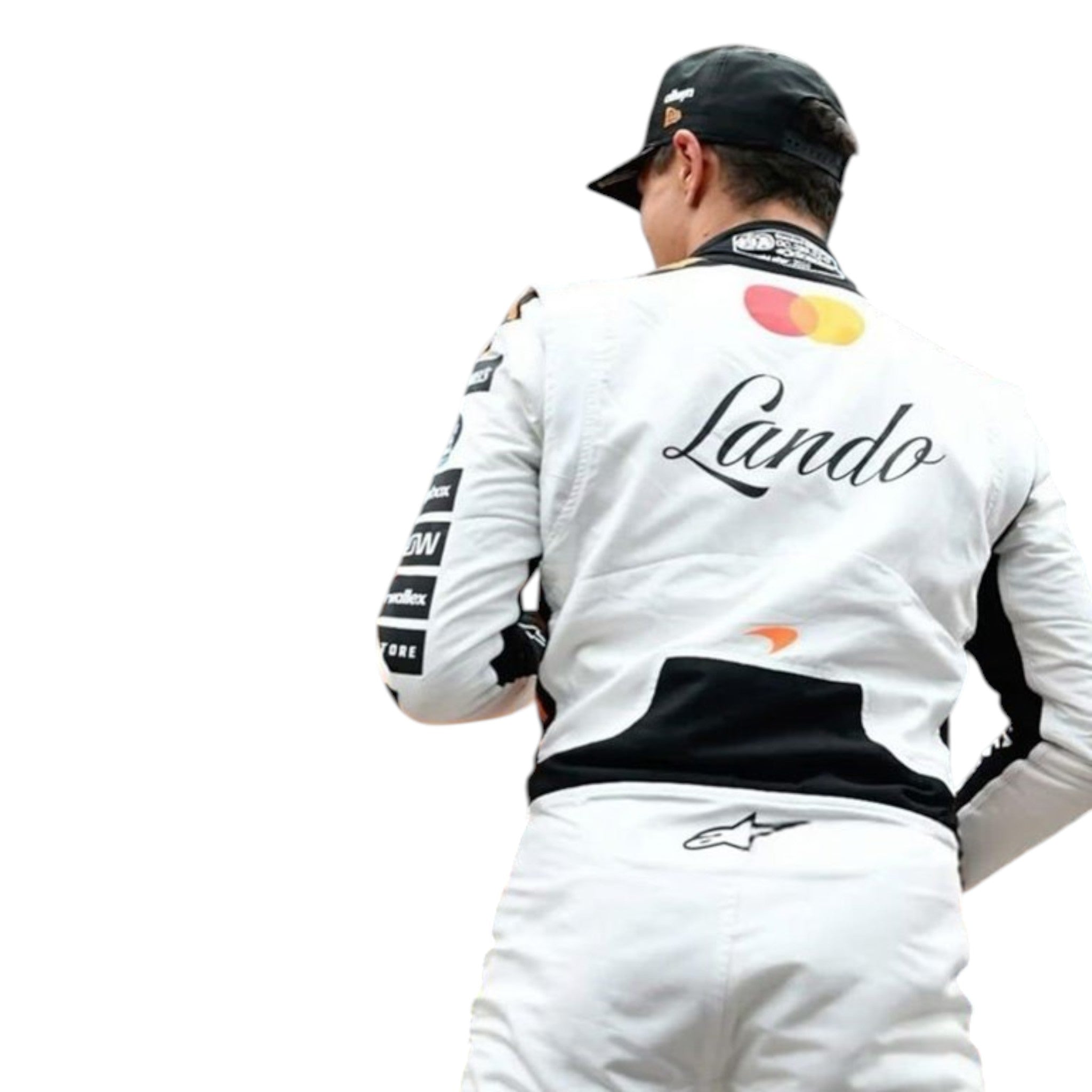 Lando Norris 2025 McLaren Monaco GP F1 race suit with special event styling and sponsor detailing
