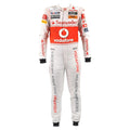 Lewis Hamilton 2011 McLaren F1 race suit in silver and red with Vodafone McLaren Mercedes sponsor logos