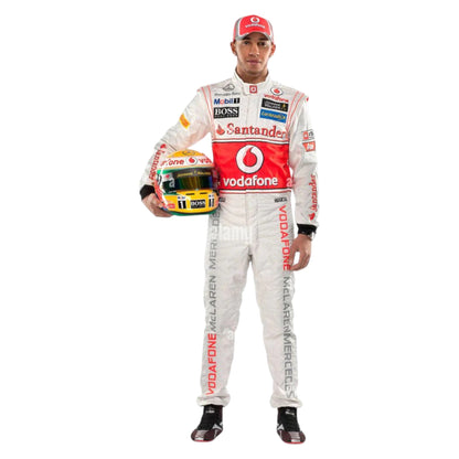 Lewis Hamilton 2012 McLaren F1 race suit in silver and red with Vodafone McLaren Mercedes sponsor logos