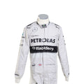 Lewis Hamilton 2014 Mercedes-AMG Petronas F1 race suit in white with black PETRONAS and BlackBerry branding