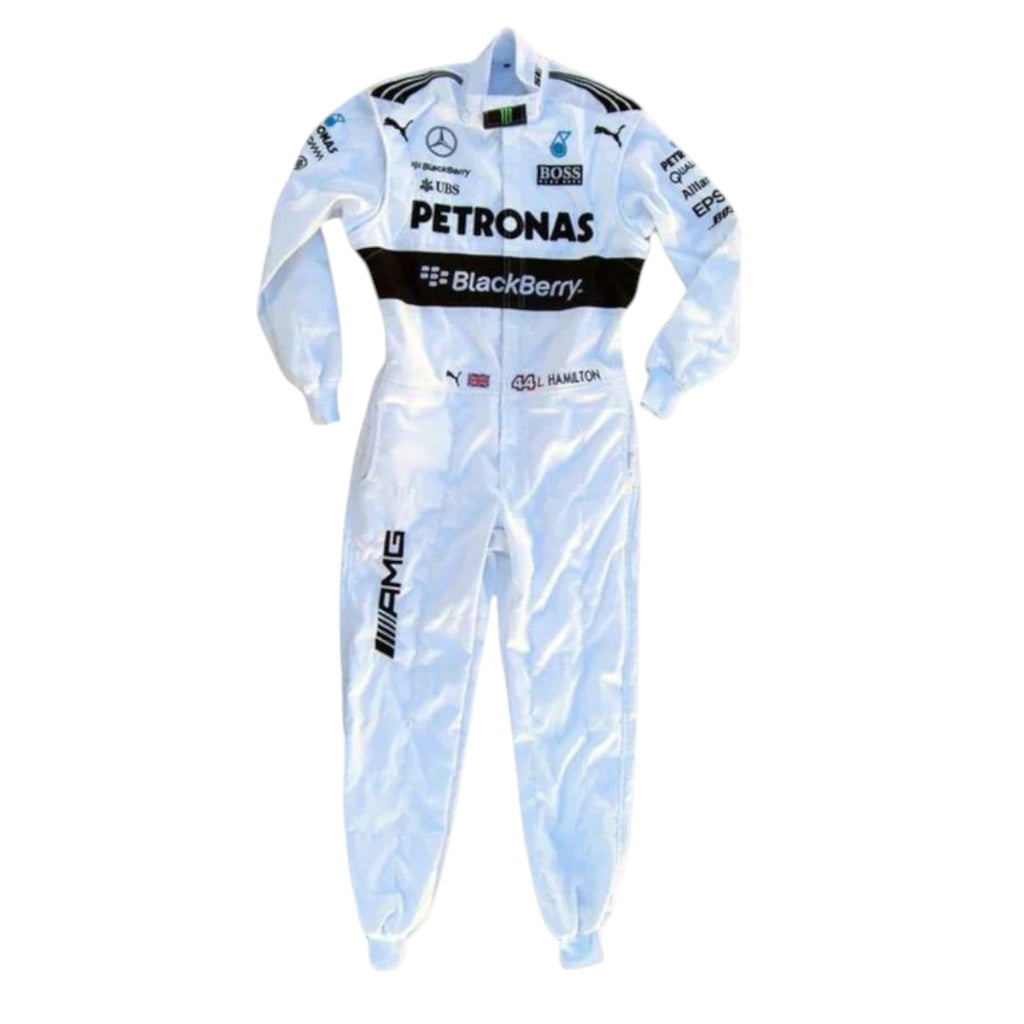 Lewis Hamilton 2015 Mercedes Petronas F1 race suit with sponsor branding
