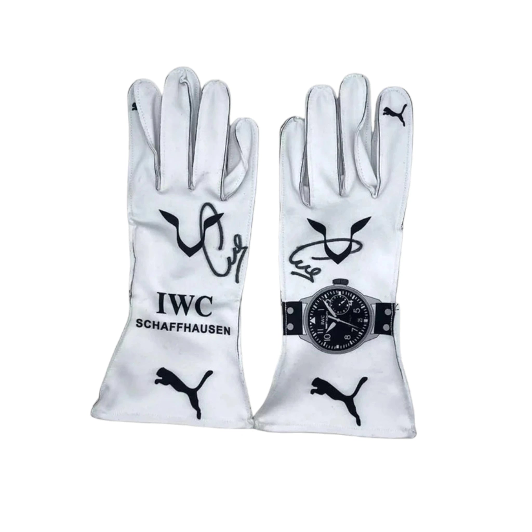 Lewis Hamilton 2018 Mercedes-AMG Petronas F1 racing gloves with team branding and sponsor logos