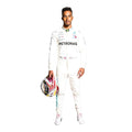 Lewis Hamilton 2018 Mercedes AMG Petronas F1 race suit in white with Petronas turquoise accents and sponsor logos