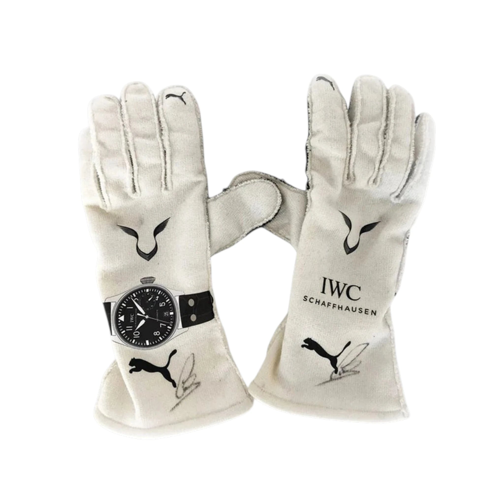 Lewis Hamilton 2019 Mercedes-AMG Petronas F1 racing gloves with team branding and sponsor logos