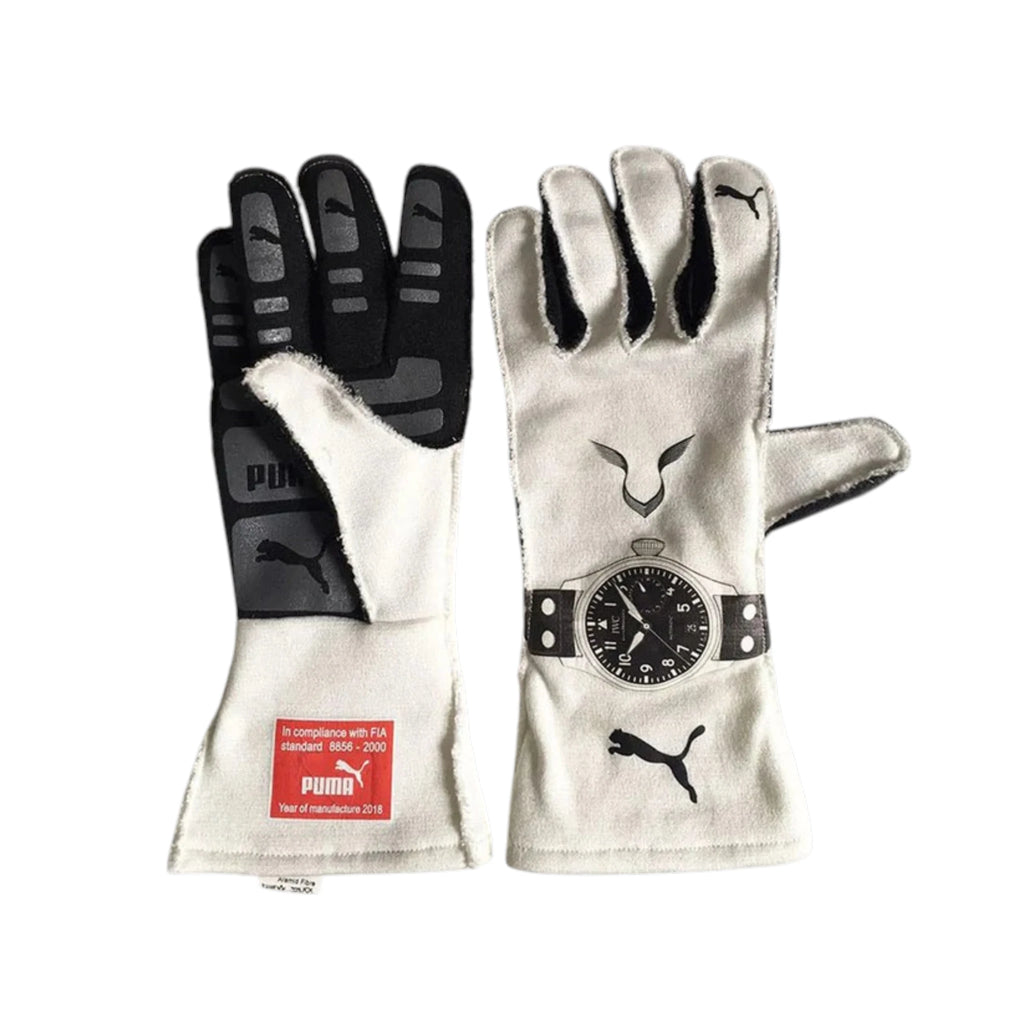 Lewis Hamilton 2019 Mercedes-AMG Petronas F1 racing gloves with team branding and sponsor logos