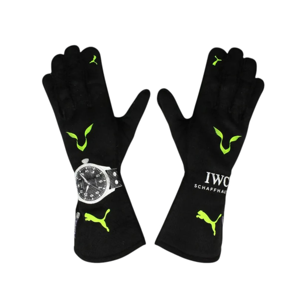 Lewis Hamilton 2022 Mercedes-AMG Petronas F1 racing gloves with team branding and sponsor logos