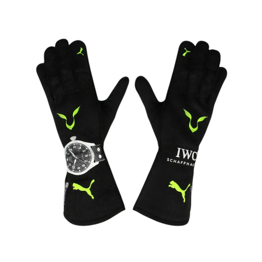 Lewis Hamilton 2022 Mercedes-AMG Petronas F1 racing gloves with team branding and sponsor logos