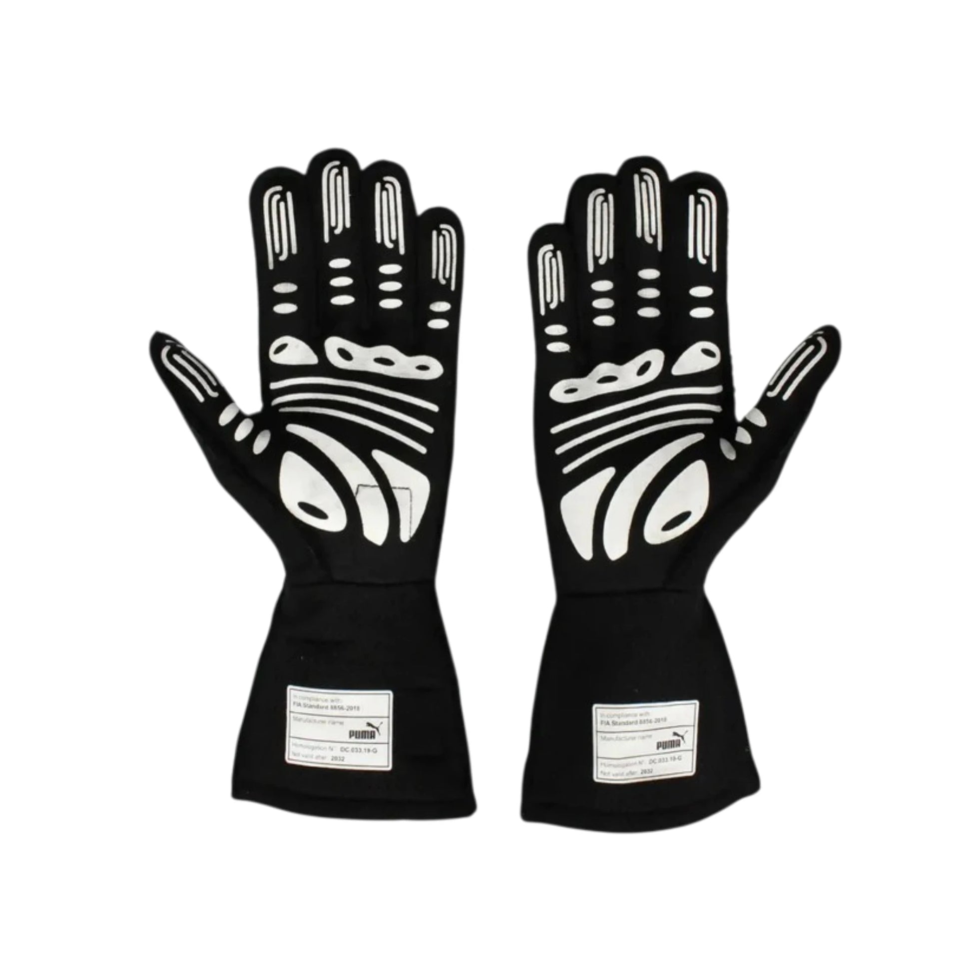 Lewis Hamilton 2022 Mercedes-AMG Petronas F1 racing gloves with team branding and sponsor logos
