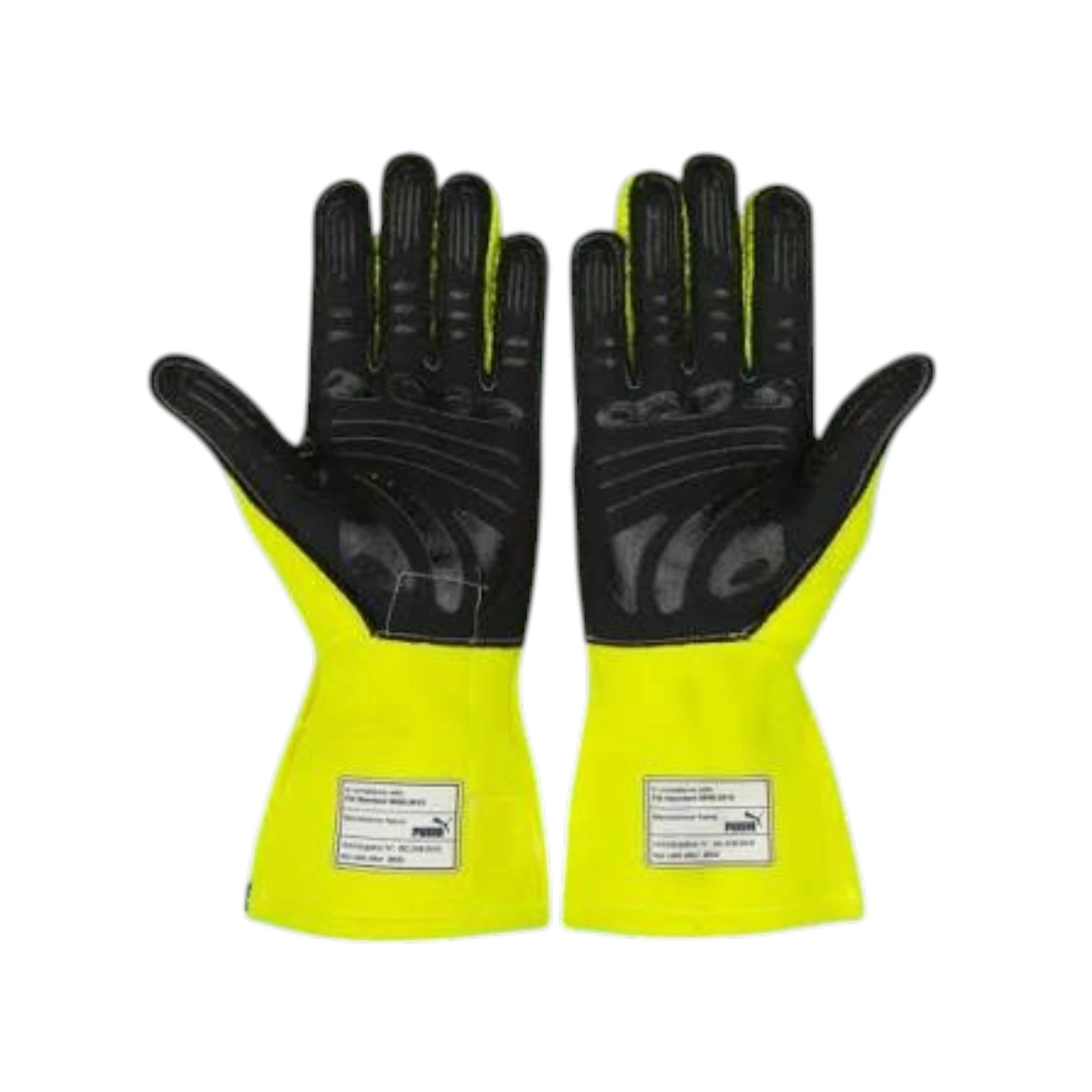 Lewis Hamilton 2023 Mercedes AMG Petronas F1 racing gloves with team branding and sponsor logos
