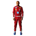 Lewis Hamilton 2025 Ferrari Monza GP F1 race suit in Ferrari red with special Monza detailing and sponsor logos
