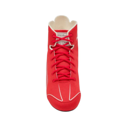 Lewis Hamilton 2026 Ferrari F1 racing shoes featuring Ferrari inspired styling and motorsport detailing