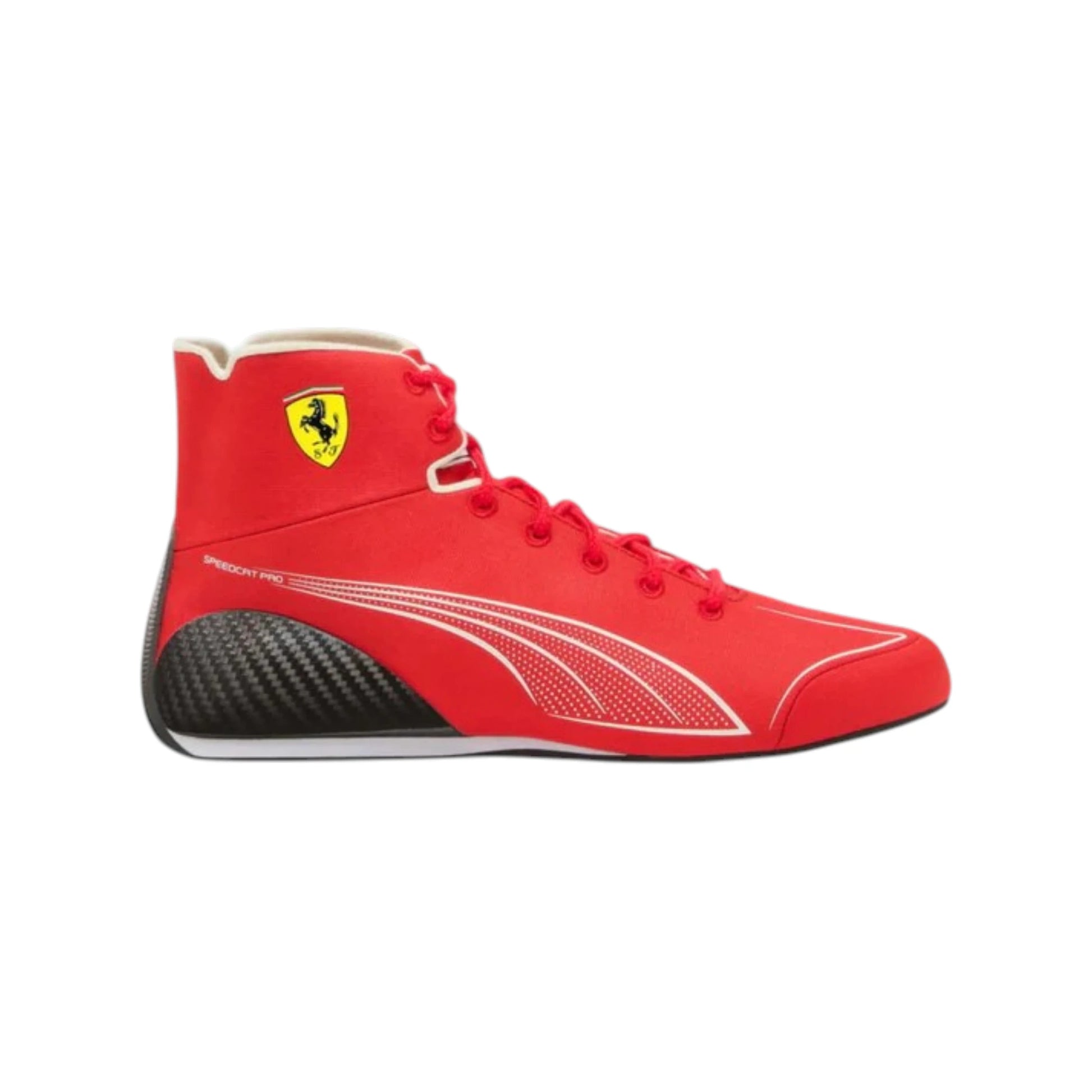 Lewis Hamilton 2026 Ferrari F1 racing shoes featuring Ferrari inspired styling and motorsport detailing