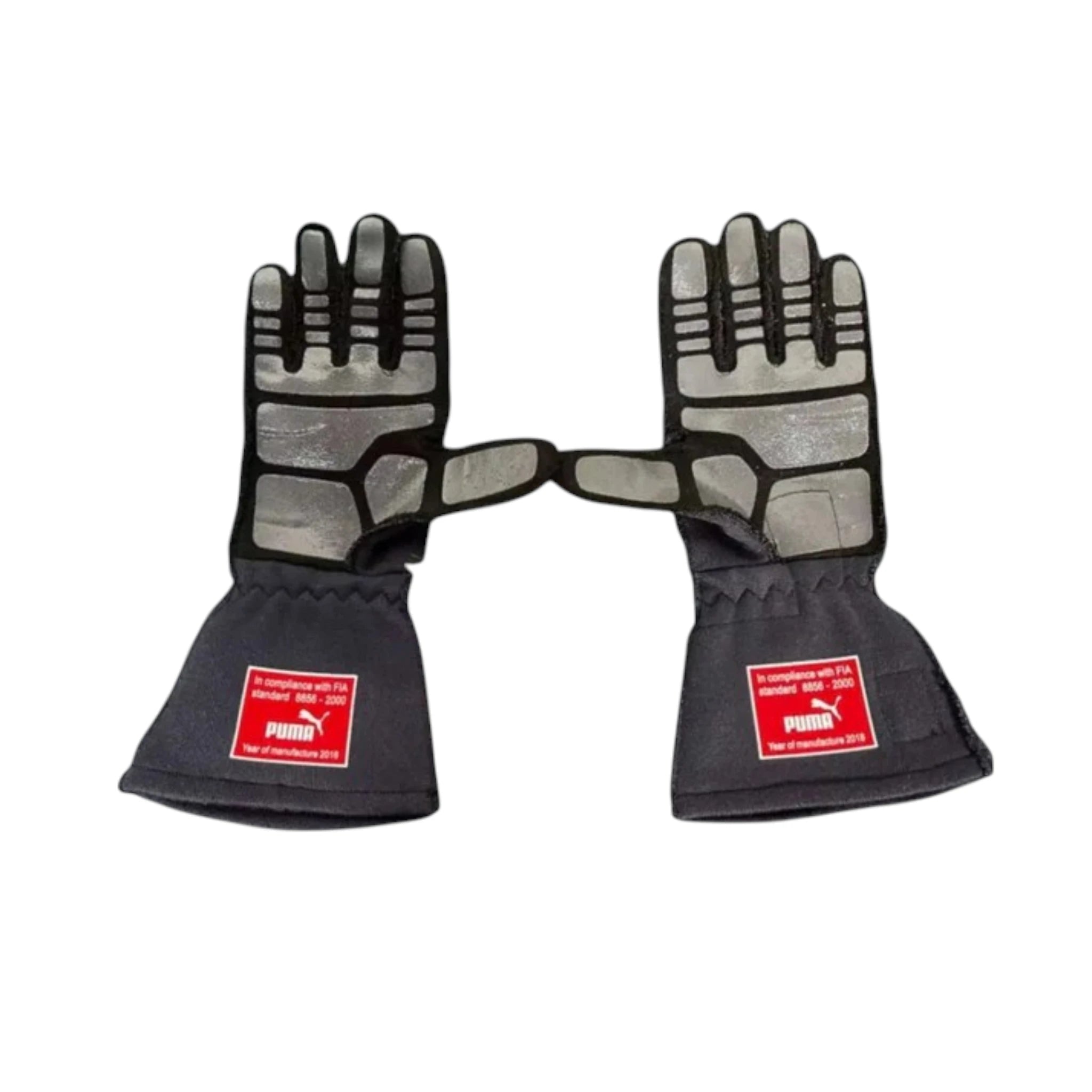 Max Verstappen 2017 Red Bull F1 racing gloves with Red Bull Racing branding and sponsor logos