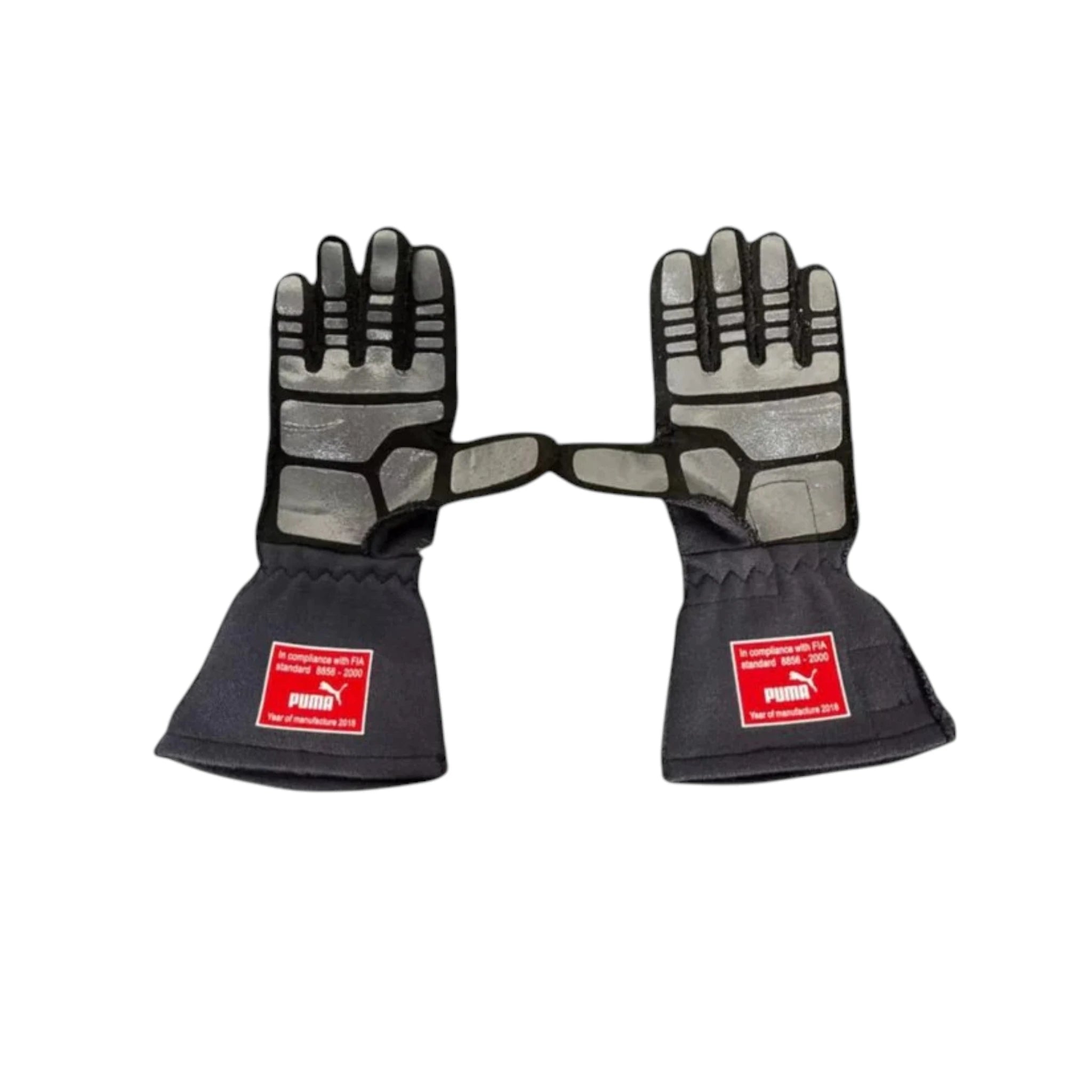Max Verstappen 2018 Red Bull F1 racing gloves with Red Bull Racing branding and sponsor logos