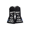Max Verstappen 2019 Red Bull F1 racing gloves in black with Red Bull, Puma, Esso, and 007 branding