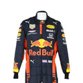 Max Verstappen 2020 Red Bull F1 race suit in navy blue with Red Bull and sponsor branding