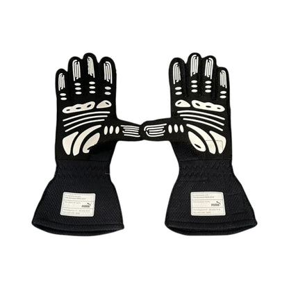 Max Verstappen 2020 Red Bull F1 racing gloves in dark navy with Aston Martin Red Bull Racing branding and sponsor logos