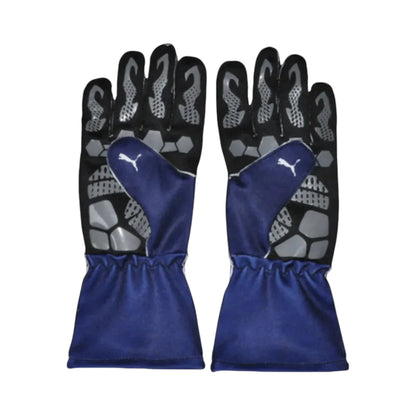Max Verstappen 2022 Red Bull F1 racing gloves in dark navy with Oracle Red Bull Racing branding and sponsor logos