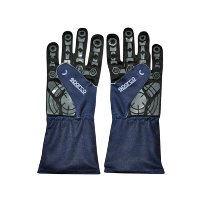 Max Verstappen 2023 Red Bull F1 racing gloves in dark navy with Oracle Red Bull Racing branding and sponsor logos