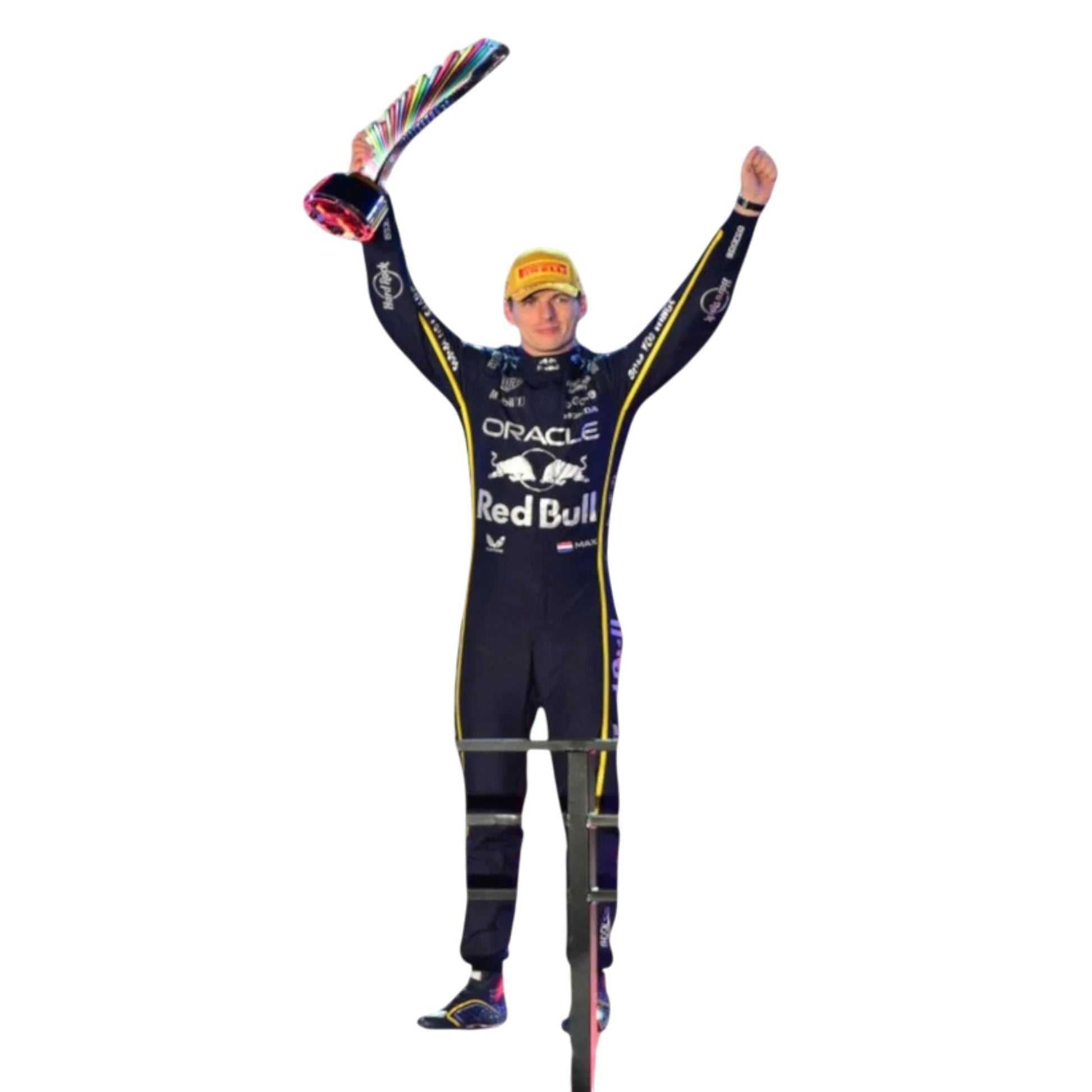 Max Verstappen 2025 Red Bull Las Vegas GP F1 race suit with special edition Las Vegas Grand Prix design and sponsor logos